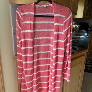 White Birch Striped Duster, L